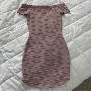 Light Pink/Purple Off Shoulder Mini Dress
